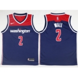 Men Nike Washington Wizards #2 John Wall Navy Blue NBA Swingman Jersey