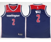 Men Nike Washington Wizards #2 John Wall Navy Blue NBA Swingman Jersey