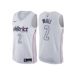 Men Nike Washington Wizards #2 John Wall White NBA Swingman City Edition Jersey