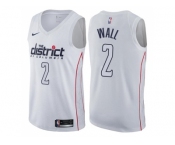 Men Nike Washington Wizards #2 John Wall White NBA Swingman City Edition Jersey