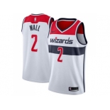 Men Nike Washington Wizards #2 John Wall White Stitched NBA Swingman Jersey