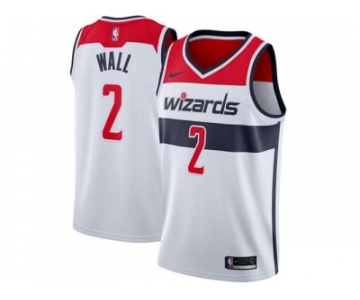 Men Nike Washington Wizards #2 John Wall White Stitched NBA Swingman Jersey