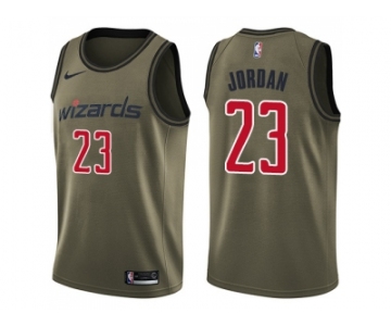 Men Nike Washington Wizards #23 Michael Jordan Green Salute to Service NBA Swingman Jersey