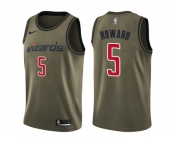 Men Nike Washington Wizards #5 Juwan Howard Green Salute to Service NBA Swingman Jersey