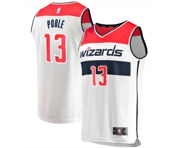 Men' Washington Wizards #13 Jordan Poole White Icon Edition Stitched Jersey