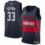 Men Washington Wizards #33 Kyle Kuzma Navy 2024-25 Statement Edition Stitched Basketball Jersey