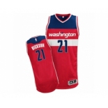 Men's Adidas Washington Wizards #21 JJ Hickson Authentic Red Road NBA Jersey