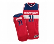 Men's Adidas Washington Wizards #21 JJ Hickson Authentic Red Road NBA Jersey