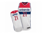 Men's Adidas Washington Wizards #21 JJ Hickson Authentic White Home NBA Jersey