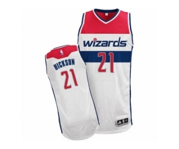 Men's Adidas Washington Wizards #21 JJ Hickson Authentic White Home NBA Jersey