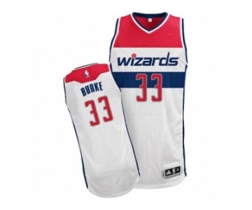 Men's Adidas Washington Wizards #33 Trey Burke Authentic White Home NBA Jersey