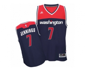 Men's Adidas Washington Wizards #7 Brandon Jennings Authentic Navy Blue Alternate NBA Jersey