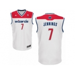 Men's Adidas Washington Wizards #7 Brandon Jennings Authentic White Home NBA Jersey