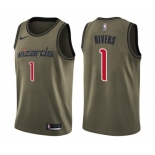 Men's Nike Washington Wizards #1 Austin Rivers Swingman Green Salute to Service NBA Jersey