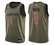 Men's Nike Washington Wizards #1 Austin Rivers Swingman Green Salute to Service NBA Jersey