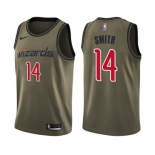 Men's Nike Washington Wizards #14 Jason Smith Swingman Green Salute to Service NBA Jersey