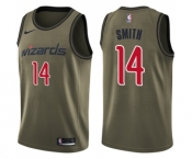 Men's Nike Washington Wizards #14 Jason Smith Swingman Green Salute to Service NBA Jersey