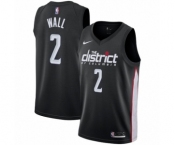 Men's Nike Washington Wizards #2 John Wall Authentic Black NBA Jersey - City Edition