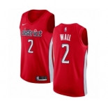 Men's Nike Washington Wizards #2 John Wall Red Swingman Jersey - Earned Edition