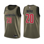 Men's Nike Washington Wizards #20 Jodie Meeks Swingman Green Salute to Service NBA Jersey