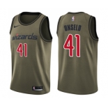 Men's Nike Washington Wizards #41 Wes Unseld Swingman Green Salute to Service NBA Jersey