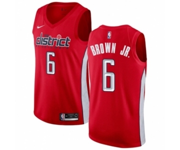 Men's Nike Washington Wizards #6 Troy Brown Jr. Red Swingman Jersey - Earned Edition