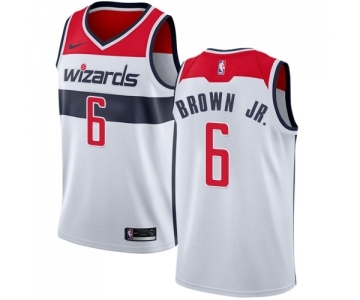 Men's Nike Washington Wizards #6 Troy Brown Jr. Swingman White NBA Jersey - Association Edition