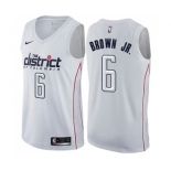 Men's Nike Washington Wizards #6 Troy Brown Jr. Swingman White NBA Jersey - City Edition