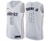 Men's Nike Washington Wizards #6 Troy Brown Jr. Swingman White NBA Jersey - City Edition