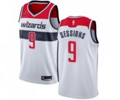 Men's Nike Washington Wizards #9 Ramon Sessions Authentic White NBA Jersey - Association Edition