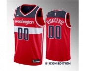 Men's Washington Wizards #00 Tristan Vukcevic Red 2023 Draft Icon Edition Stitched Jersey