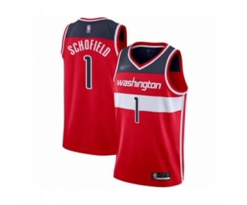 Men's Washington Wizards #1 Admiral Schofield Authentic Red Basketball Jersey - Icon Edition