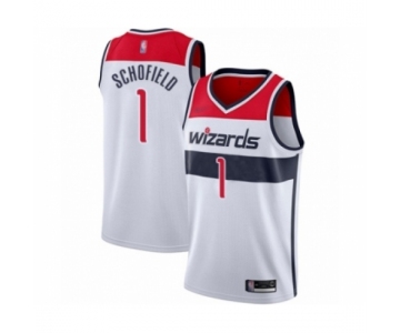 Men's Washington Wizards #1 Admiral Schofield Authentic White Basketball Jersey - Association Edition