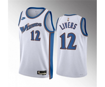 Men's Washington Wizards #12 Isaiah Livers White Classic Edition Stitched Basketball Jersey