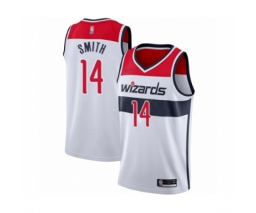 Men's Washington Wizards #14 Ish Smith Authentic White Basketball Jersey - Association Edition