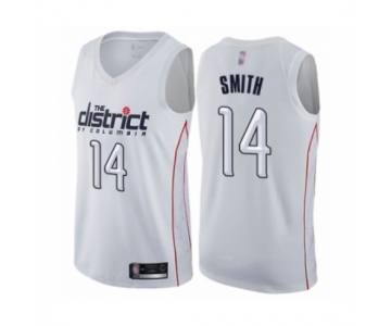 Men's Washington Wizards #14 Ish Smith Authentic White Basketball Jersey - City Edition