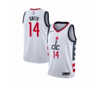 Men's Washington Wizards #14 Ish Smith Swingman White Basketball Jersey 2019-20 City Edition