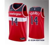 Men's Washington Wizards #14 Landry Shamet Red 2023 Draft Icon Edition Stitched Jersey