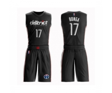 Men's Washington Wizards #17 Isaac Bonga Authentic Black Basketball Suit Jersey - City Edition