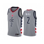 Men's Washington Wizards #2 John Wall Gray City Edition New Uniform 2020-21 Stitched Basketball Jersey