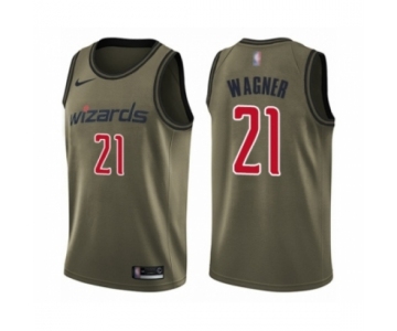 Men's Washington Wizards #21 Moritz Wagner Swingman Green Salute to Service Basketball Jersey