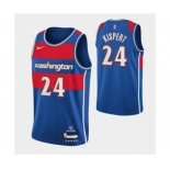 Men's Washington Wizards #24 Corey Kispert 75th Anniversary 2021-2022 Blue City Edition Stitched Basketball Jersey