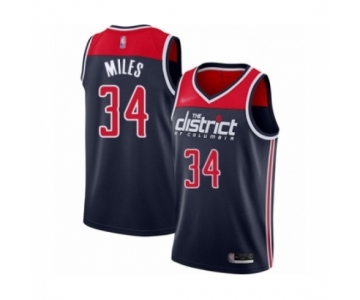 Men's Washington Wizards #34 C.J. Miles Authentic Navy Blue Finished Basketball Jersey - Statement Edition