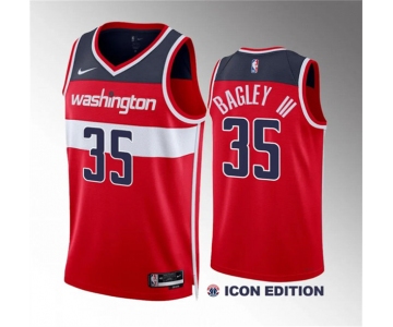 Men's Washington Wizards #35 Marvin Bagley III Red Icon Edition Stitched Basketball Jersey