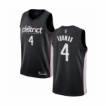 Men's Washington Wizards #4 Isaiah Thomas Authentic Black Basketball Jersey - City Edition