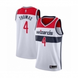 Men's Washington Wizards #4 Isaiah Thomas Authentic White Basketball Jersey - Association Edition