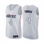 Men's Washington Wizards #4 Isaiah Thomas Authentic White Basketball Jersey - City Edition