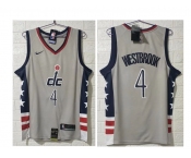 Men's Washington Wizards #4 Russell Westbrook NEW Grey 2021 City Edition NBA Swingman Jersey