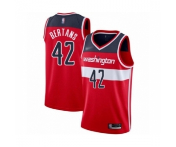 Men's Washington Wizards #42 Davis Bertans Authentic Red Basketball Jersey - Icon Edition