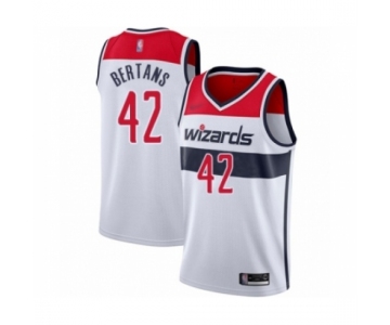 Men's Washington Wizards #42 Davis Bertans Authentic White Basketball Jersey - Association Edition